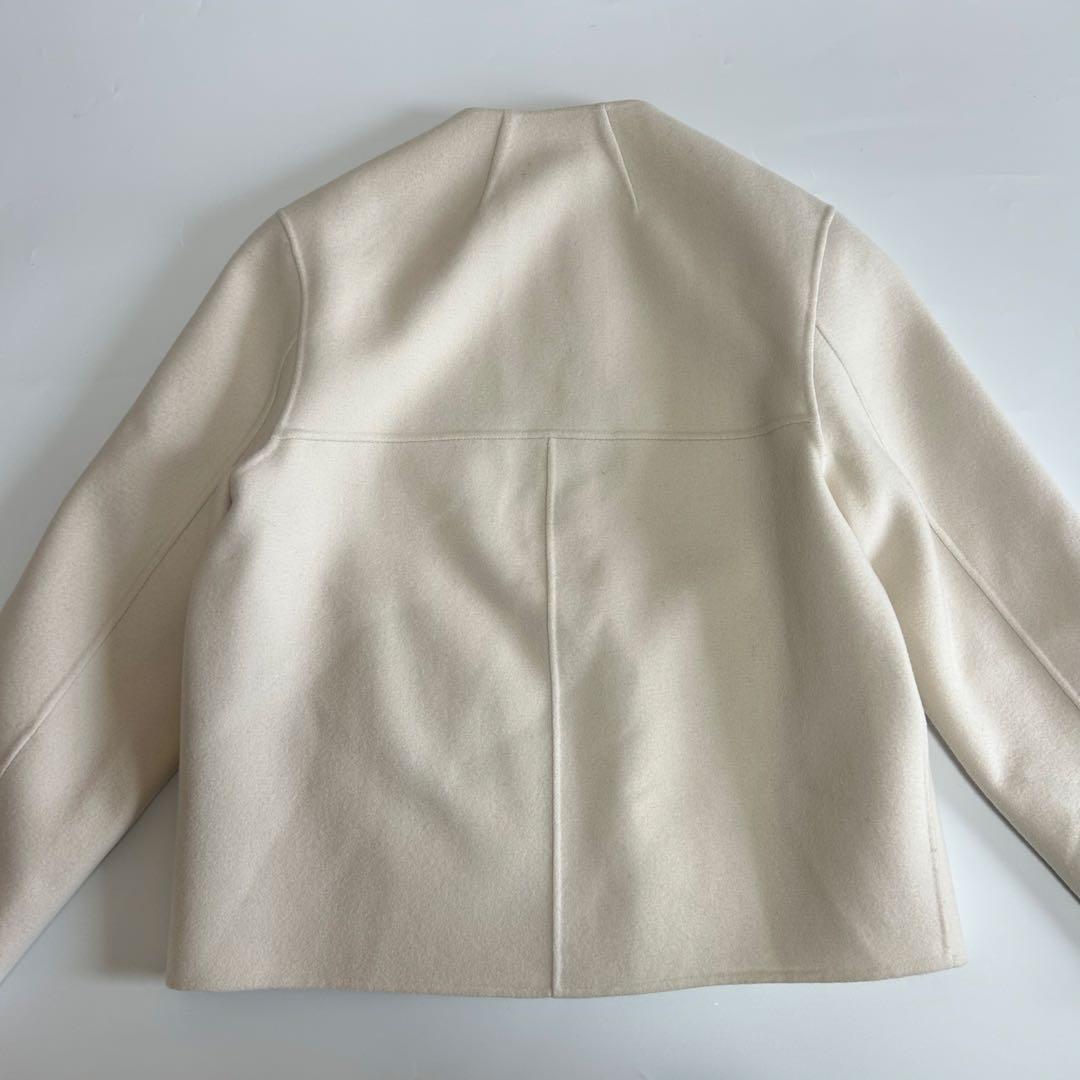 22AW✨美品 23区 ウールリバー ショート ノーカラー コート 36サイズ