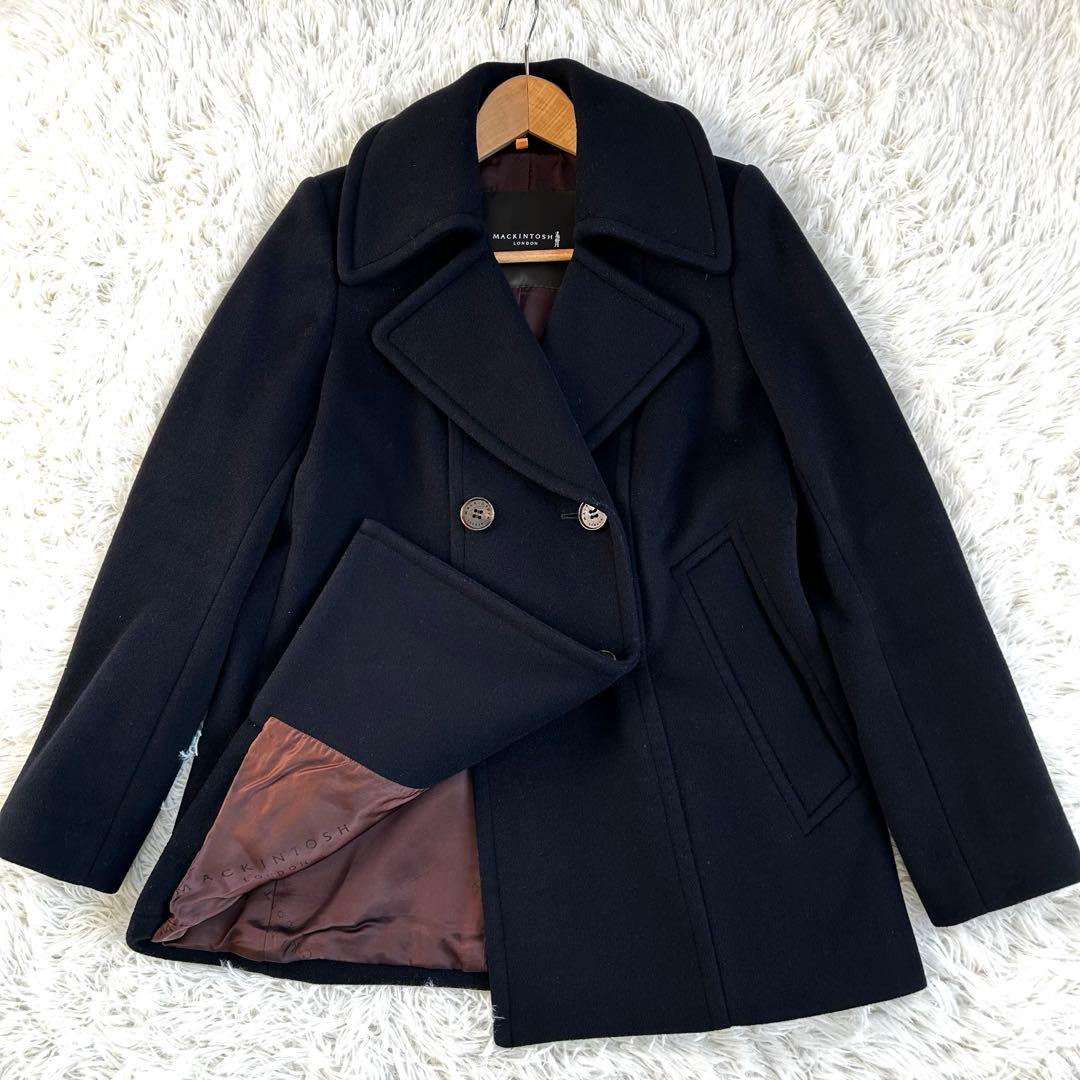 美品✨マッキントッシュロンドン Pコート 40 濃紺 ウール カシミヤ　日本製