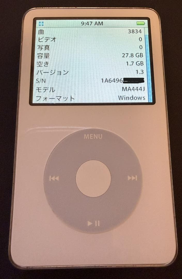 ジャンク★ iPod classic 30GB MA444J