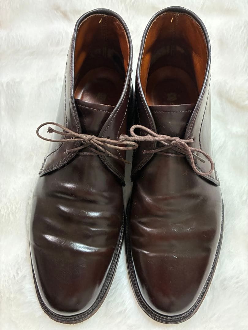 27cm オールデン　チャッカブーツ　バーガンディー　純正シューツリー、袋付き