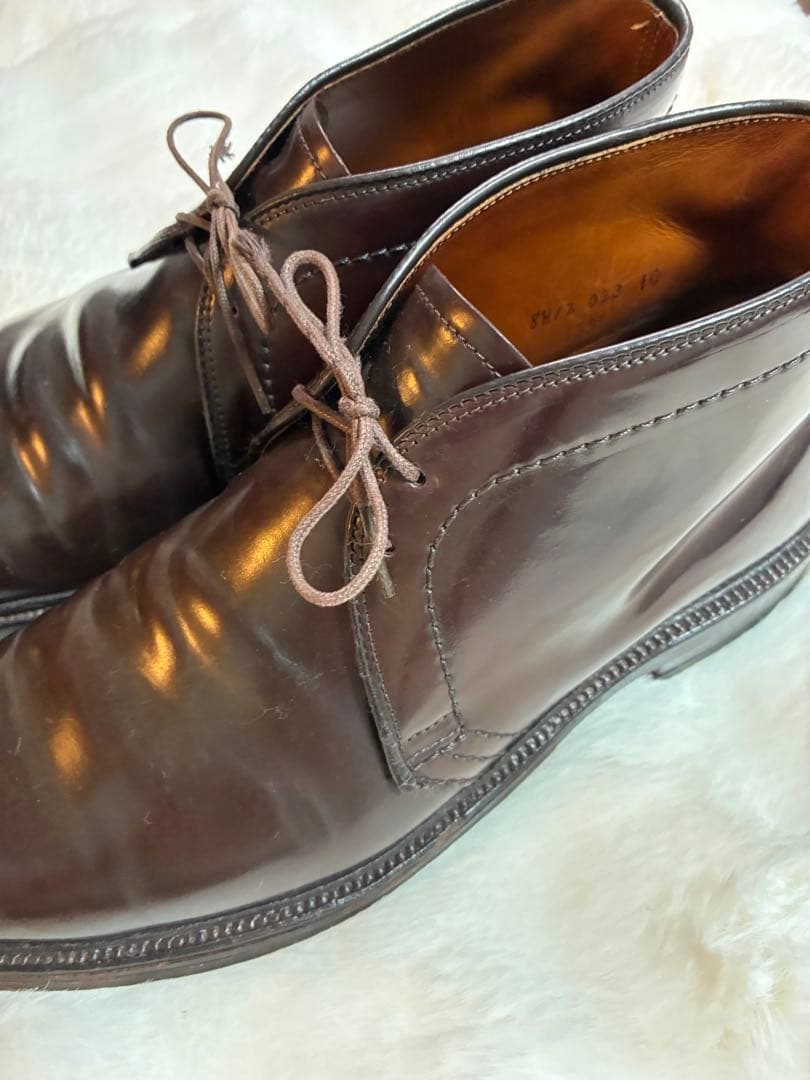 27cm オールデン　チャッカブーツ　バーガンディー　純正シューツリー、袋付き