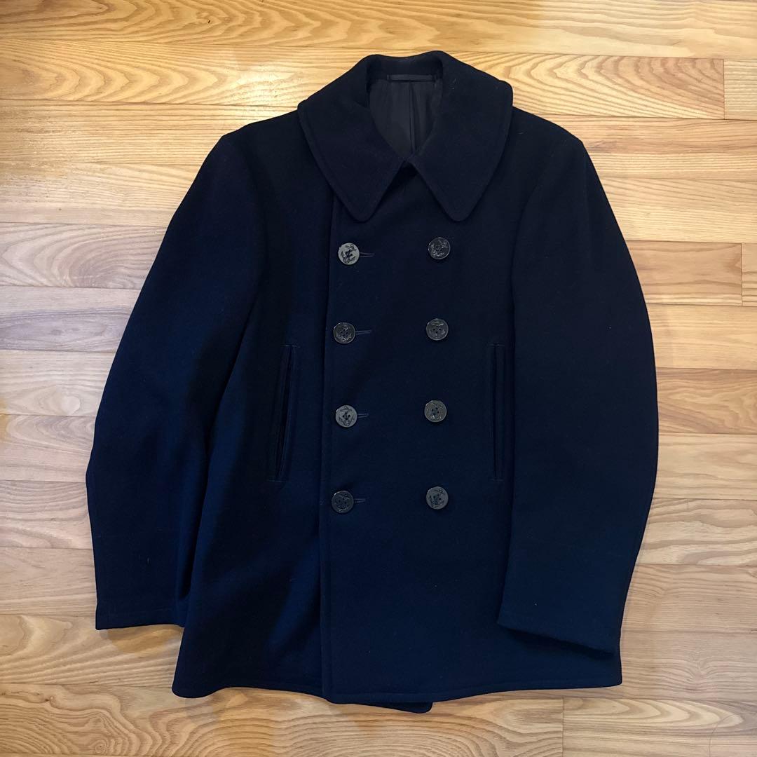 40s WWII 米海軍10ボタンPコート XL 極上