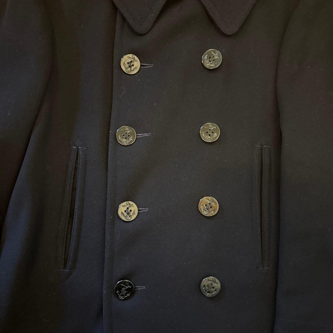40s WWII 米海軍10ボタンPコート XL 極上