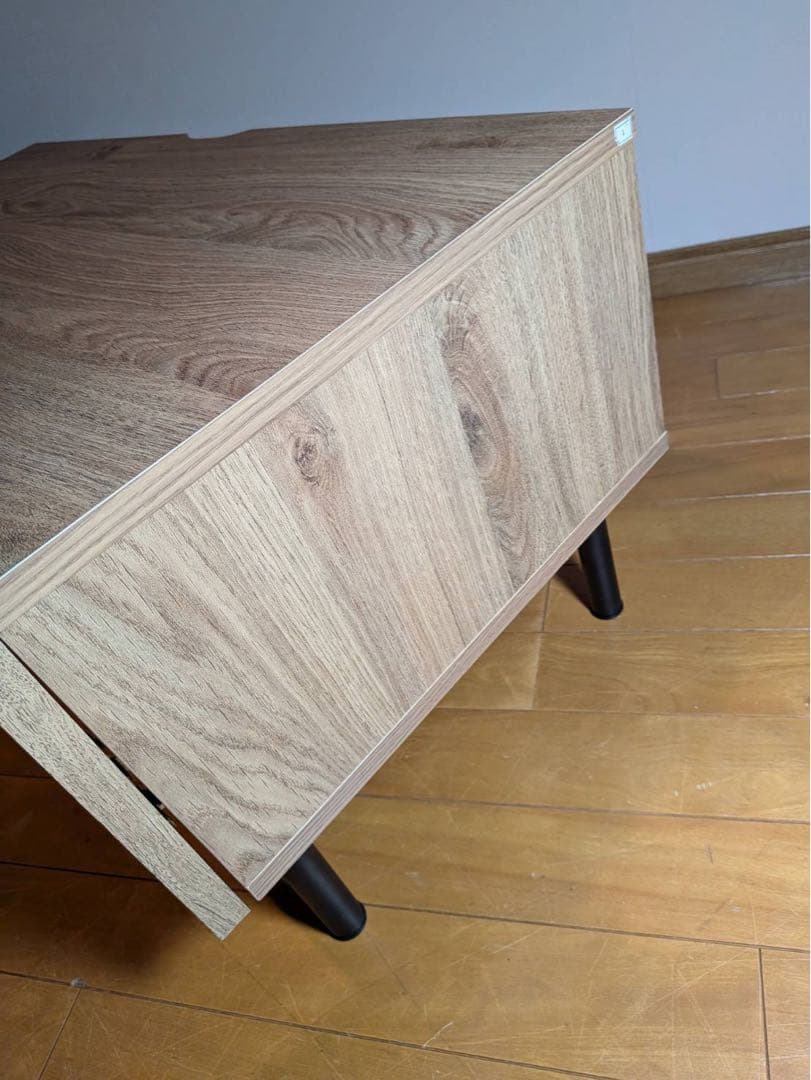 ■送料込■LOWYA ラタン調 木製テレビボード 机TV台 ラックローデスク収納