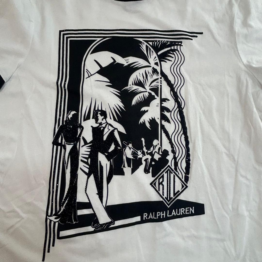 美品꧁ラルフローレン꧂エンベリッシュド ジャズ クラブ ジャージー Tシャツ
