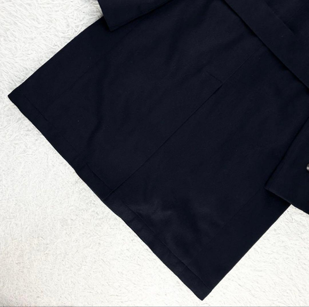 カシミヤ混 トゥモローランド ピルグリム ロングピーコート ネイビー 48