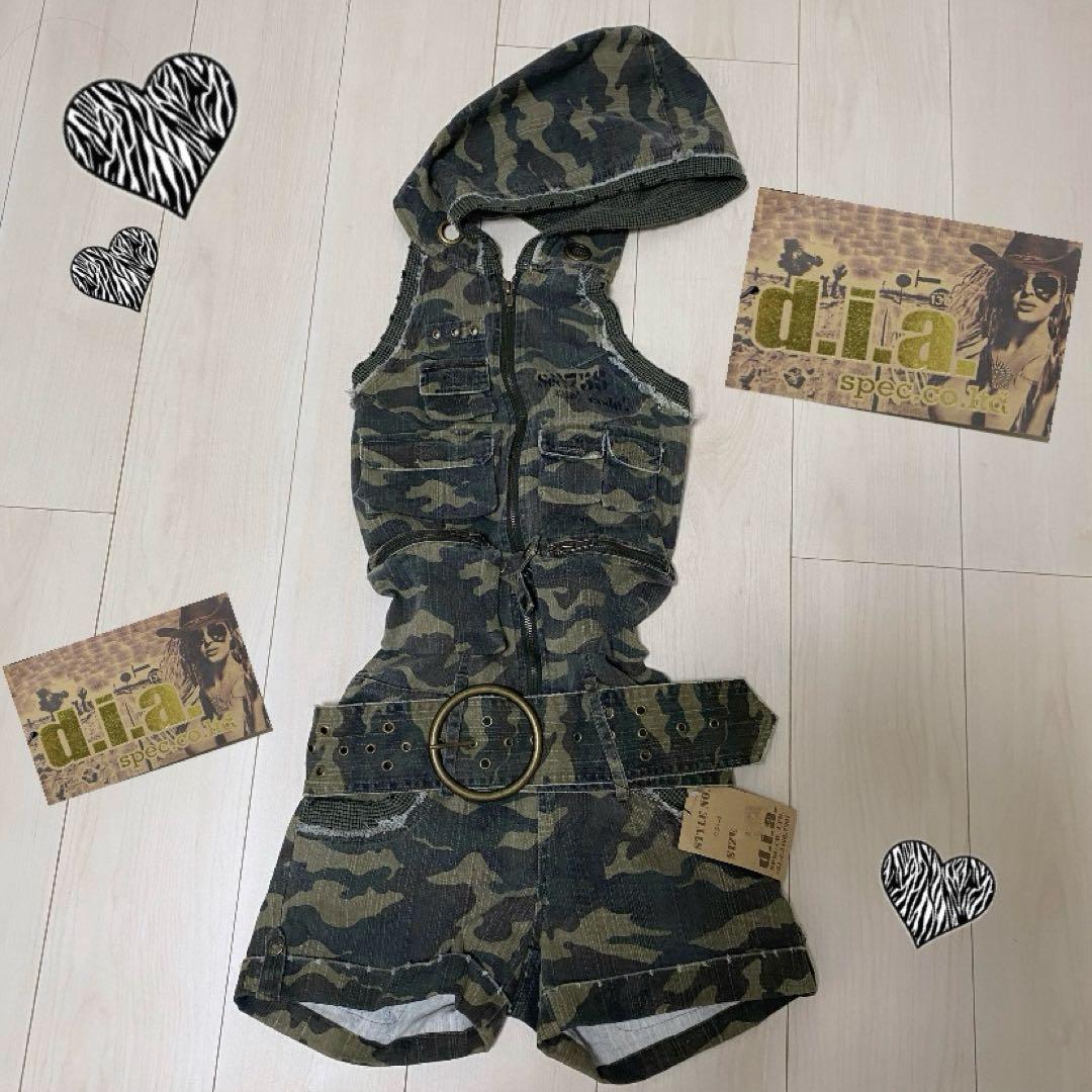 タグ付き　希少　d.i.a. ダイヤ　平成　ギャル　y2k 迷彩　サロペット