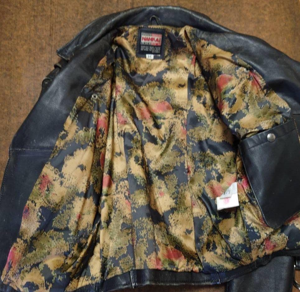 NANKAI 南海部品　Ｗレザージャケット　Mサイズ　古着　Ｗ革ジャン