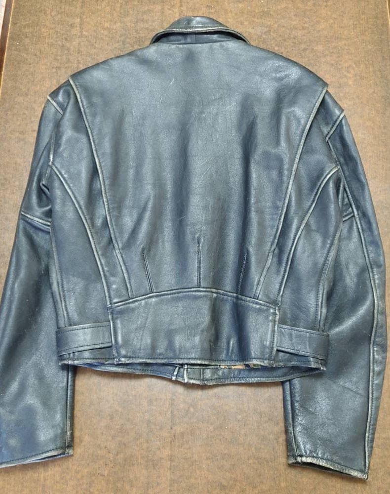 NANKAI 南海部品　Ｗレザージャケット　Mサイズ　古着　Ｗ革ジャン