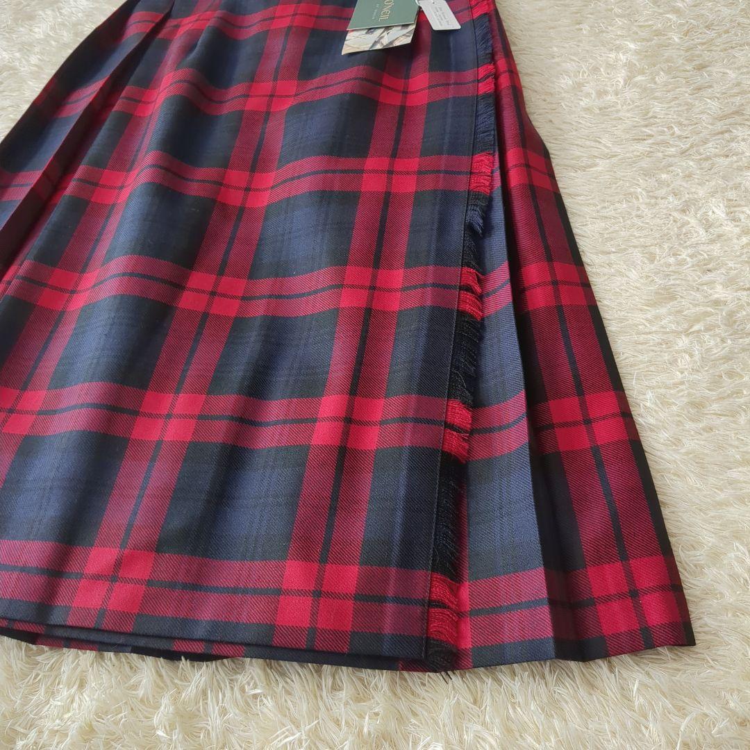 新品タグ付♥オニールオブダブリン　巻きスカート　プリーツ　チェック　膝丈　12