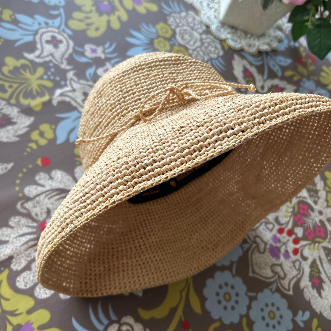 ヘレンカミンスキー　ラフィア麦わら帽子 つば広
