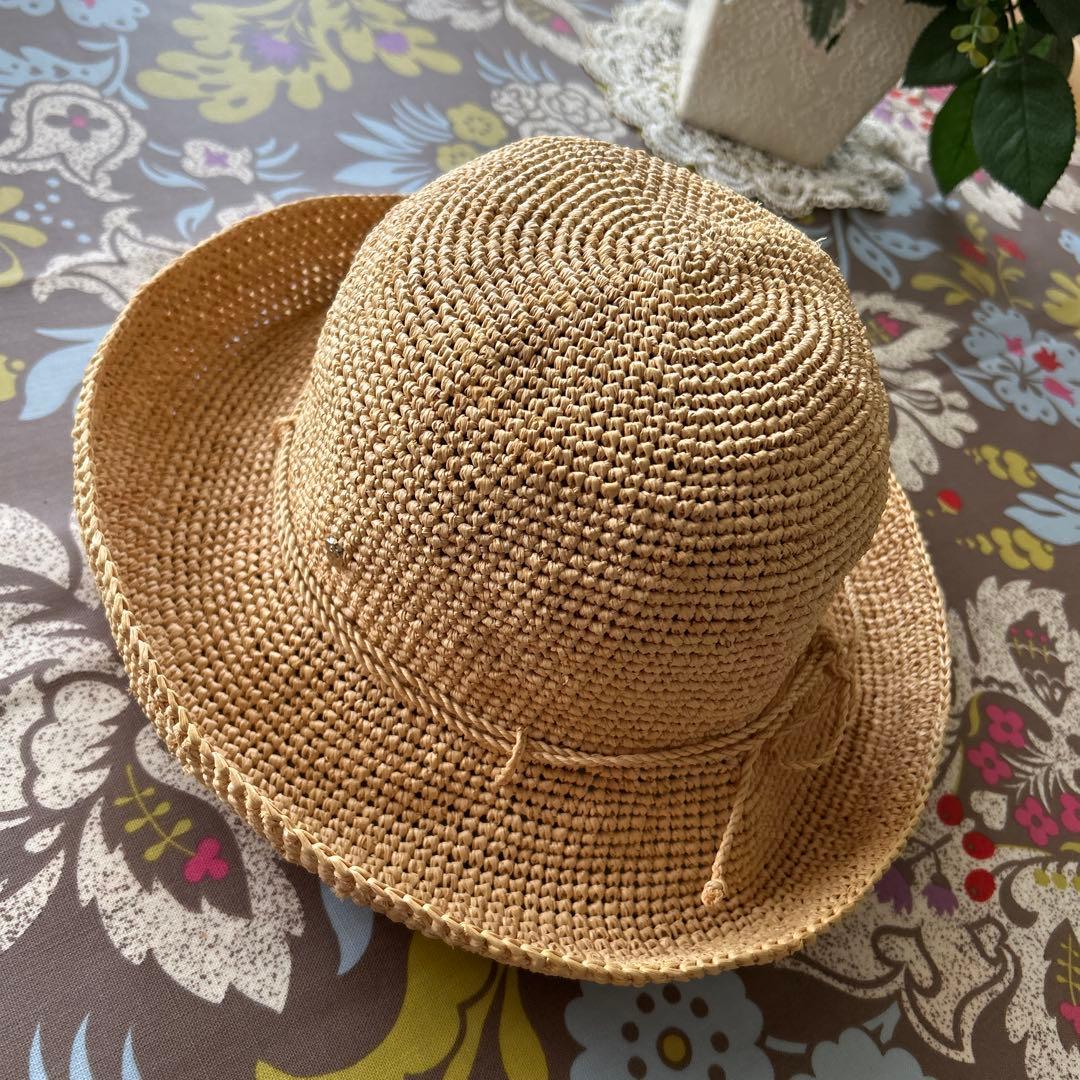 ヘレンカミンスキー　ラフィア麦わら帽子 つば広