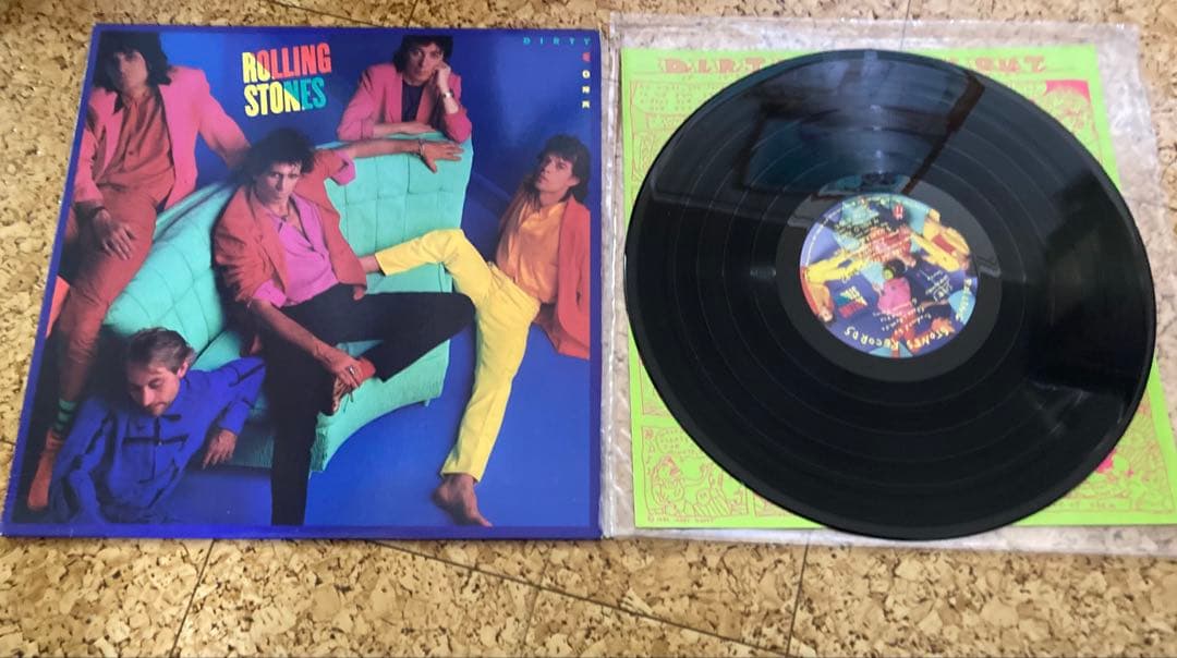 超レア！Rolling Stones Dirty Work LP ステッカー付き