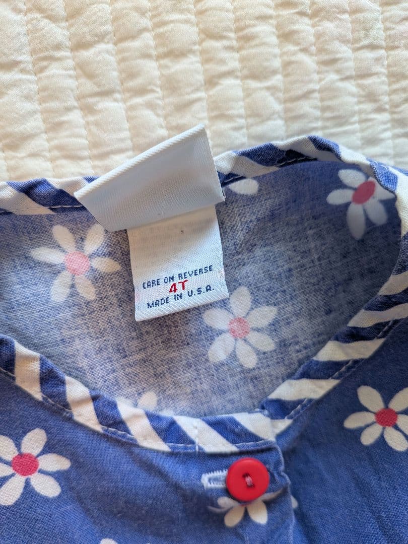 ヴィンテージ　oshkosh　花柄　ストライプ　ショートオール