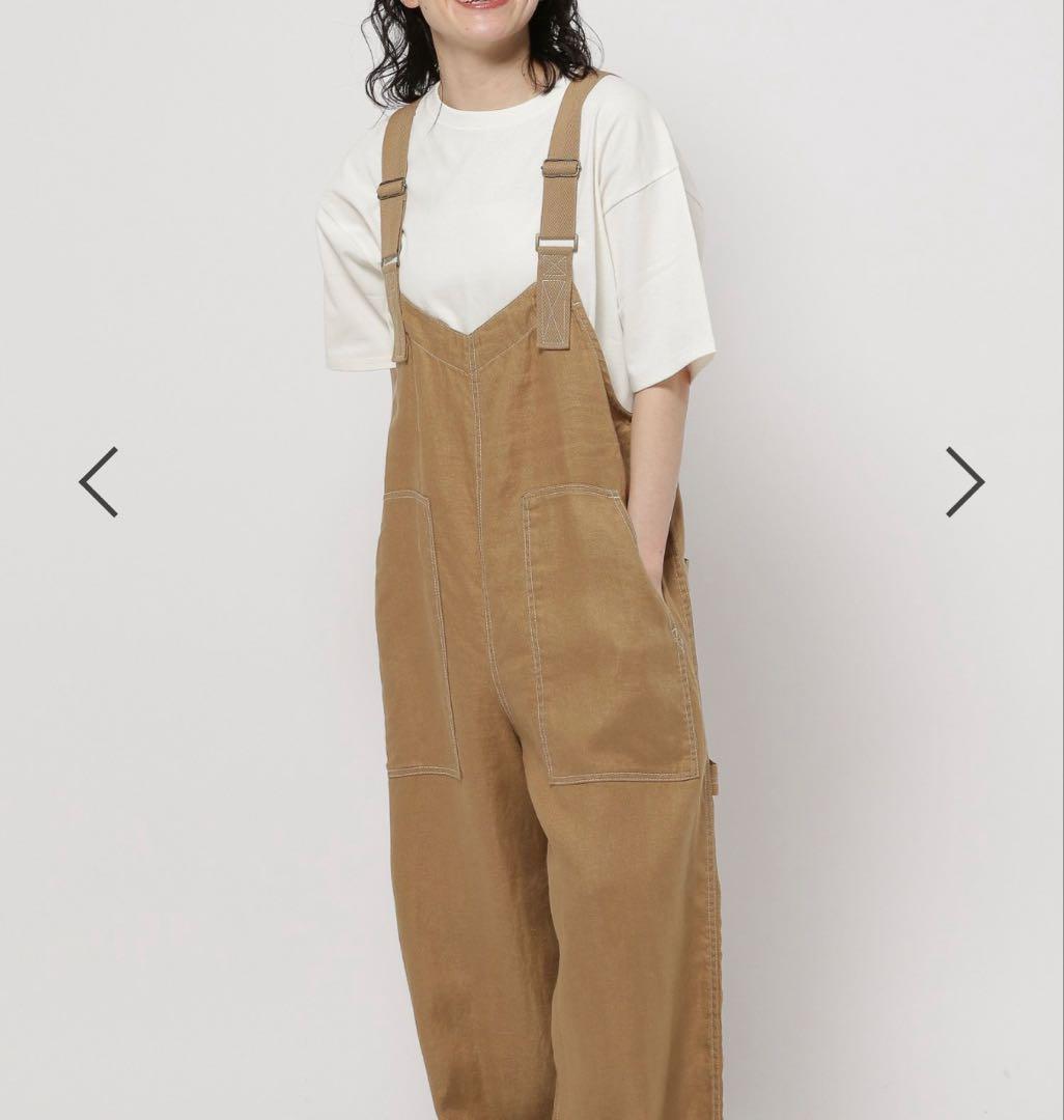 今季完売ニコアンド　ＦＩＮＥリネンツイルサロペット　キャメル