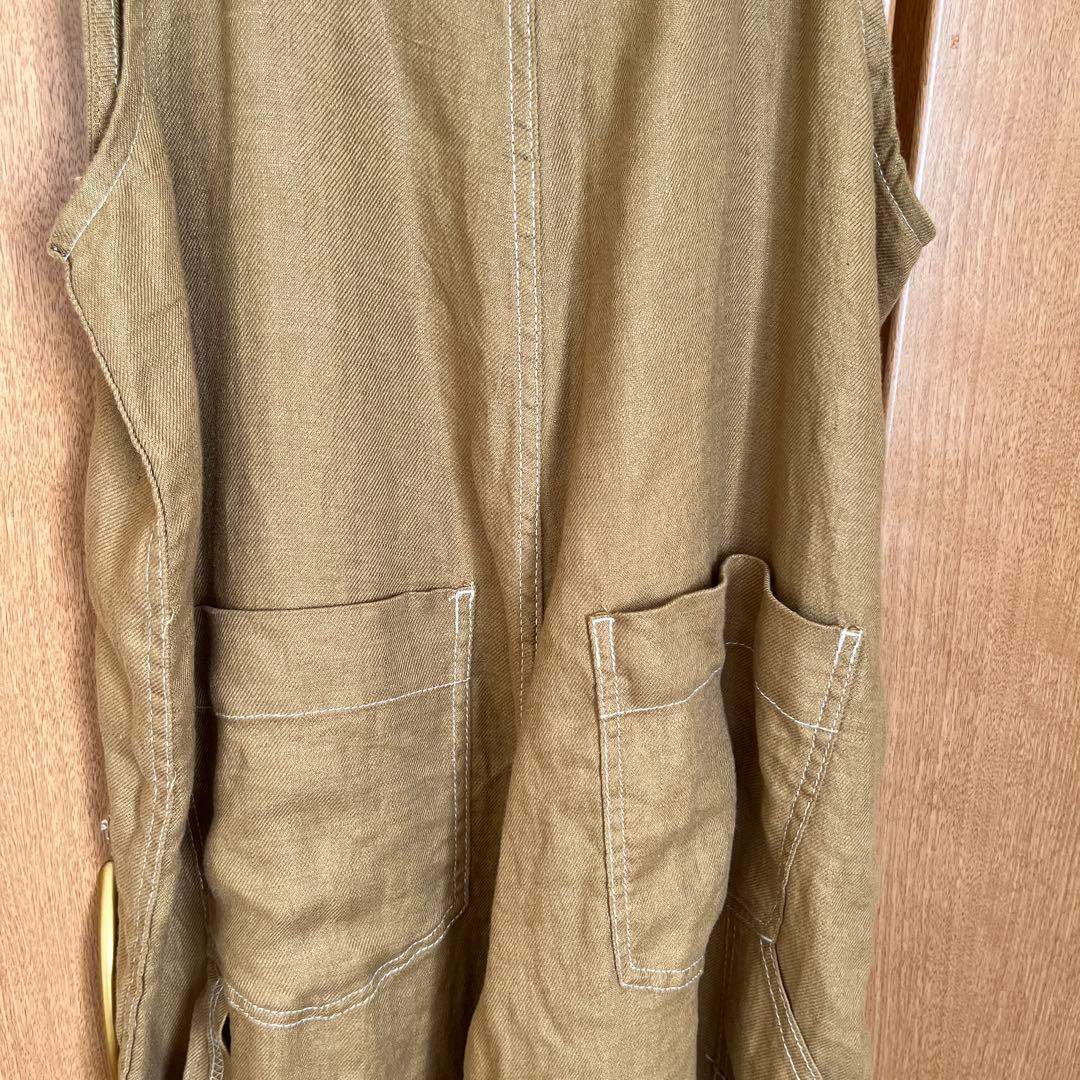 今季完売ニコアンド　ＦＩＮＥリネンツイルサロペット　キャメル