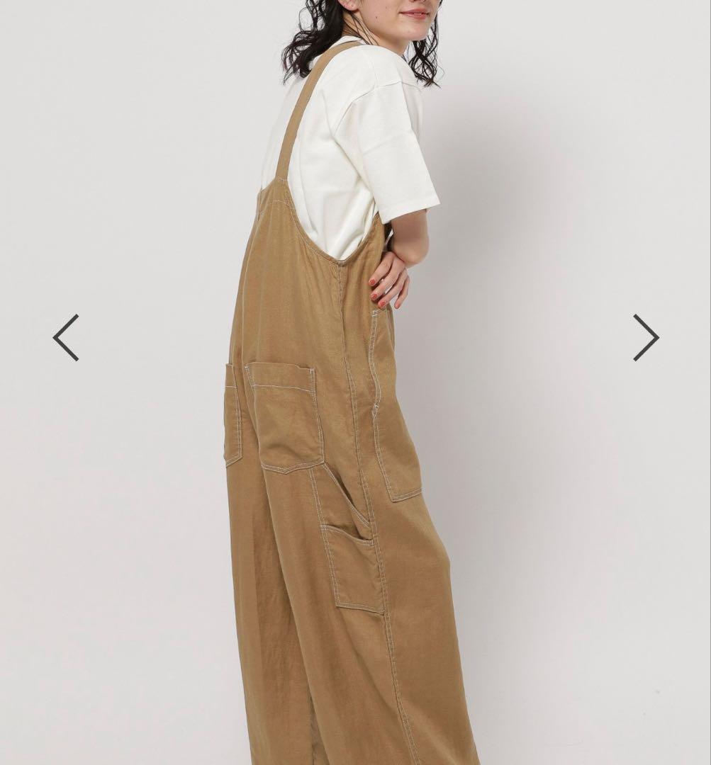 今季完売ニコアンド　ＦＩＮＥリネンツイルサロペット　キャメル