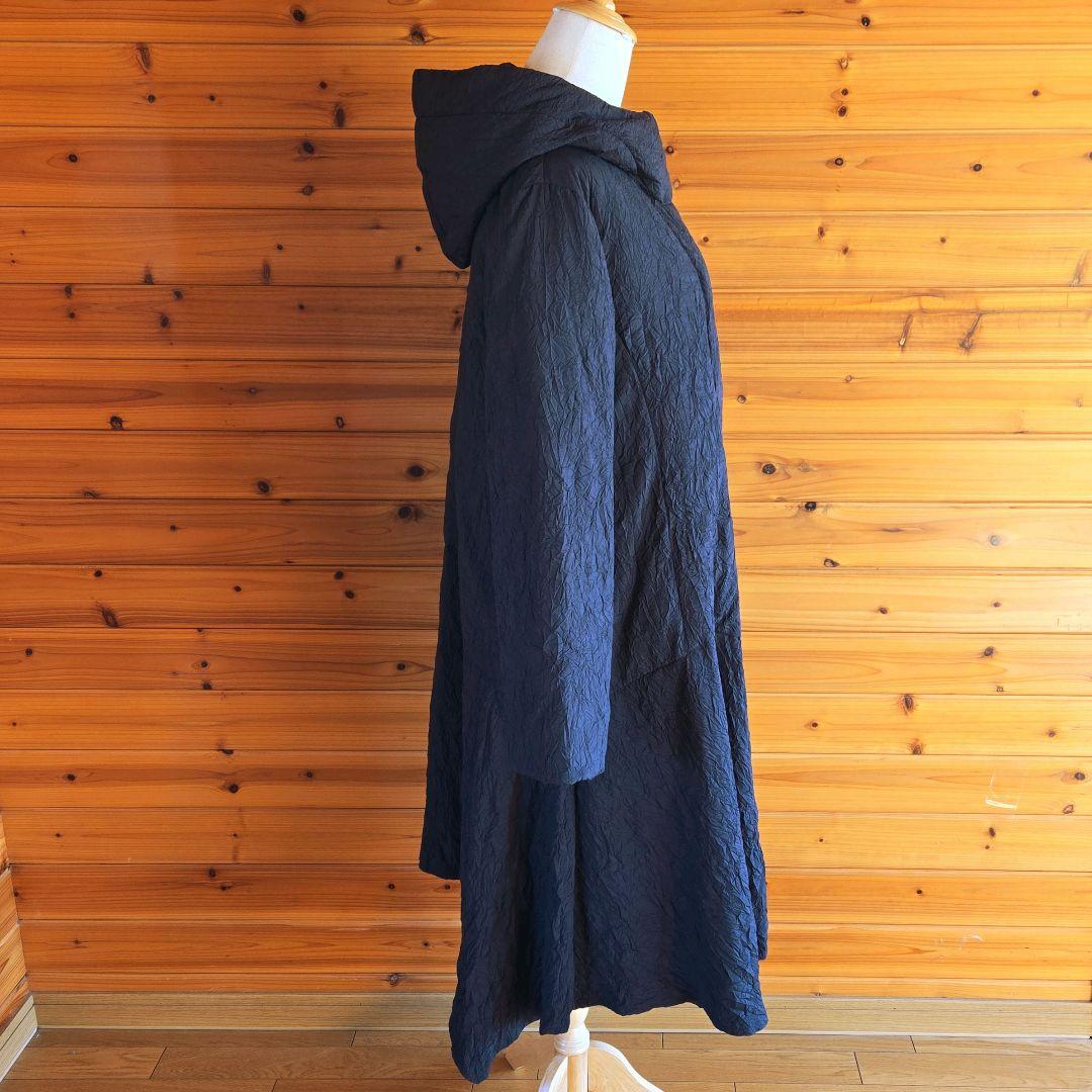 芽風 センソユニコ ロングダウンコート アシンメトリー 軽量 変形 黒ブラック