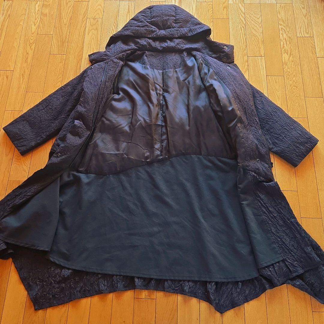 芽風 センソユニコ ロングダウンコート アシンメトリー 軽量 変形 黒ブラック