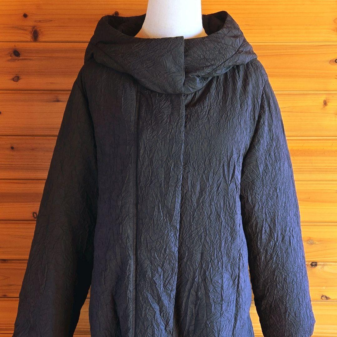 芽風 センソユニコ ロングダウンコート アシンメトリー 軽量 変形 黒ブラック