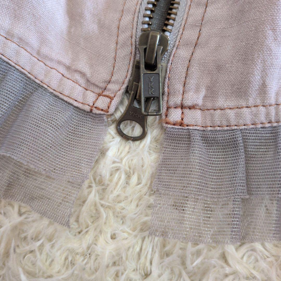 日本製★OLLEBOREBLA　ノーカラージャケット　リネン　ぶたさん　刺繍