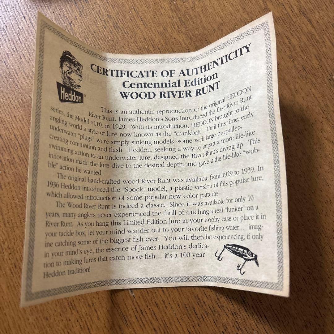 ルアー・フライ Heddon DOWAGIAC Wood Rivaer Runt