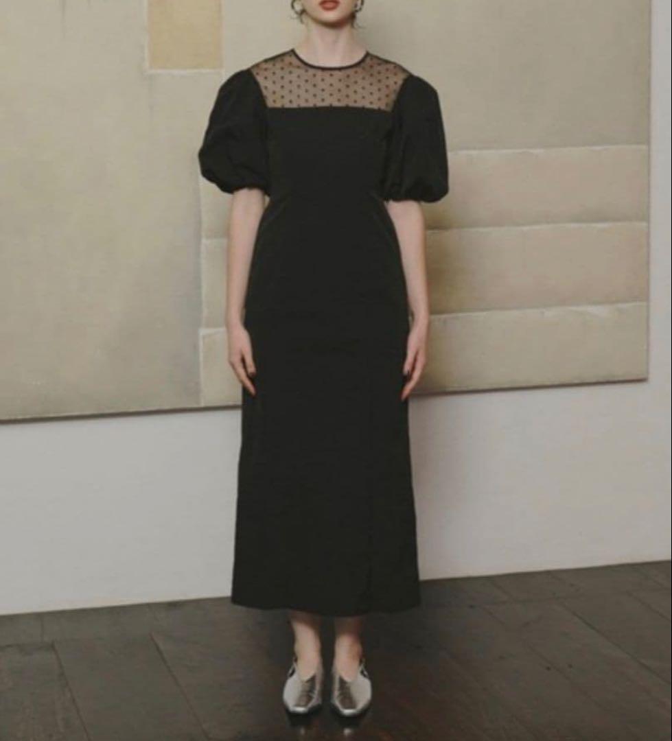 【ANDRESD】デコルテドットワンピース ANDRÉSD ／ パーティードレス