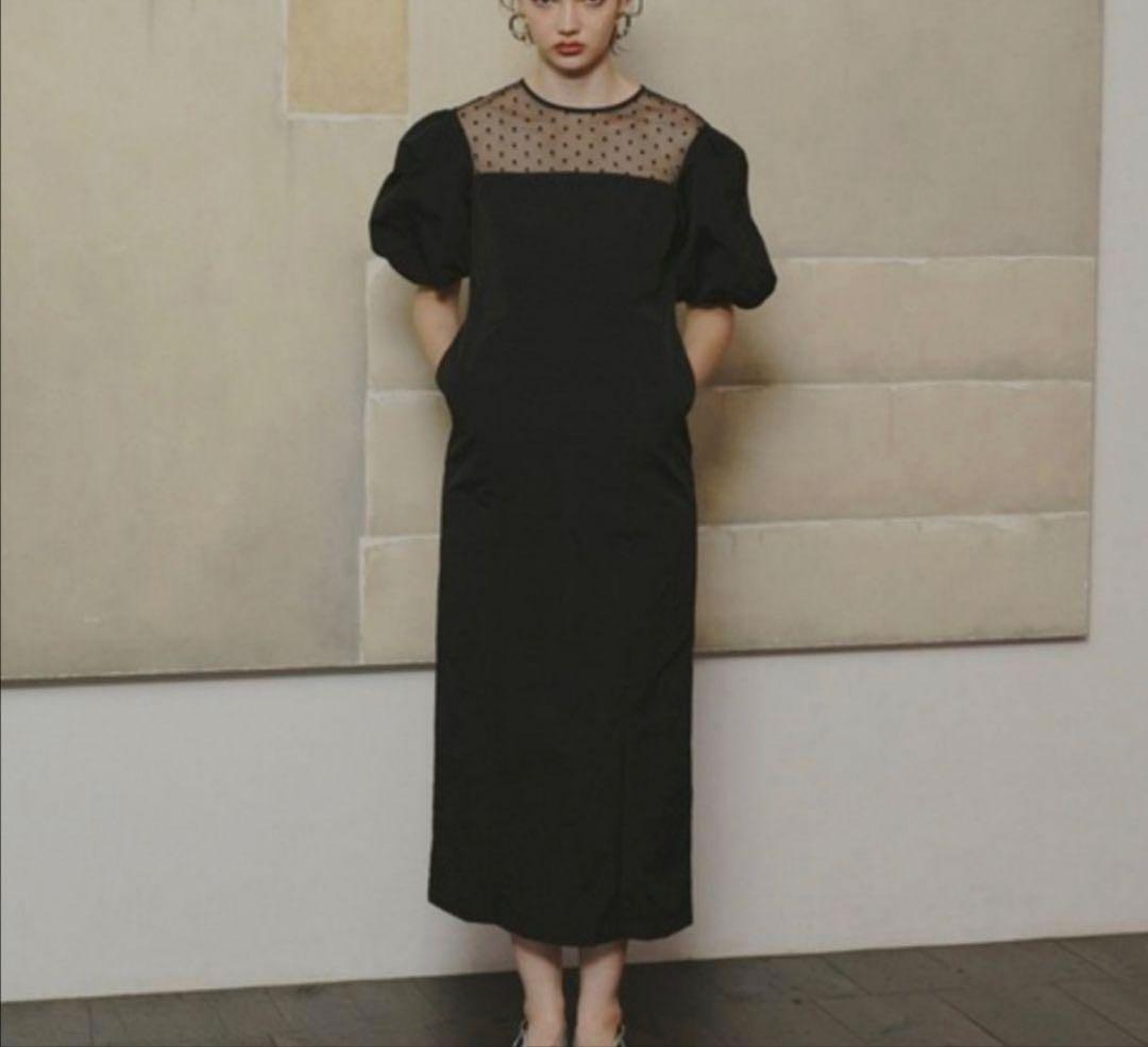 【ANDRESD】デコルテドットワンピース ANDRÉSD ／ パーティードレス