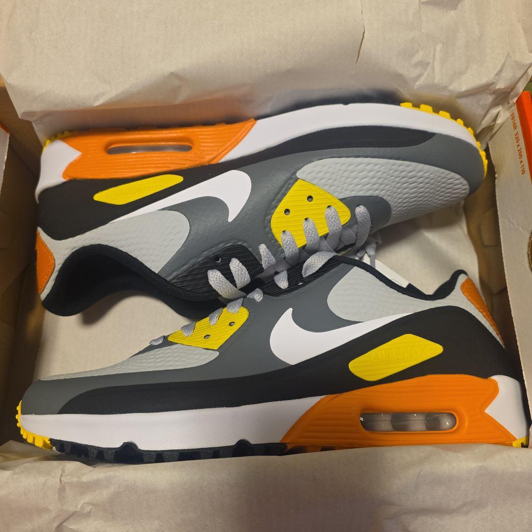 NIKEゴルフ　Nike Air Max 90 グレー/オレンジ　箱有　27cm