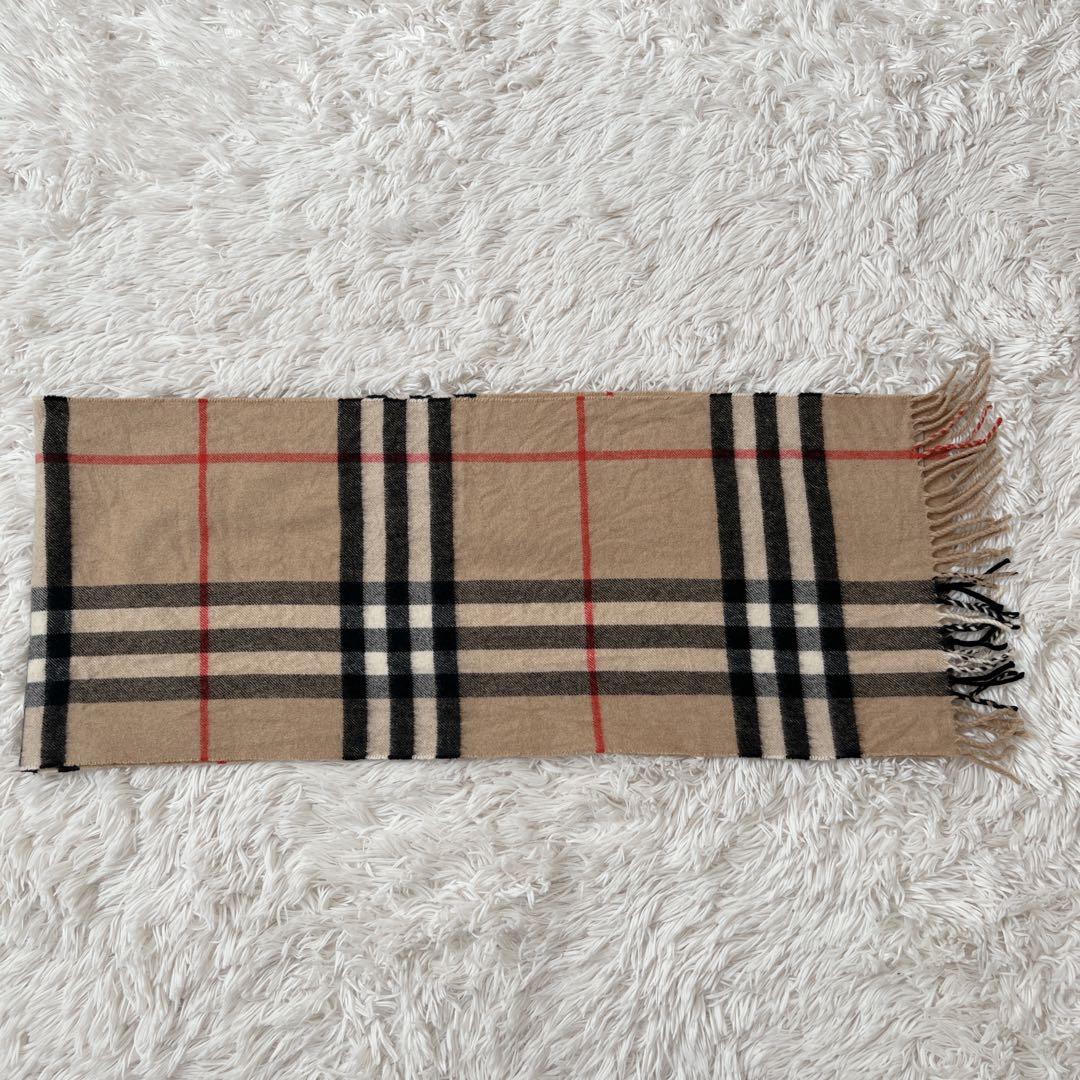【現行】BURBERRY バーバリー　マフラー　カシミア100 メガチェック