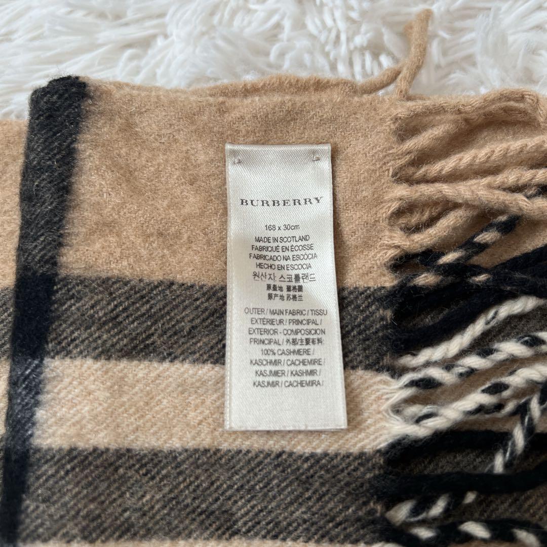 【現行】BURBERRY バーバリー　マフラー　カシミア100 メガチェック