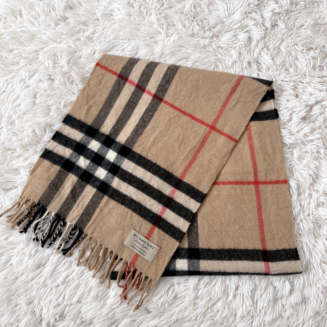 【現行】BURBERRY バーバリー　マフラー　カシミア100 メガチェック