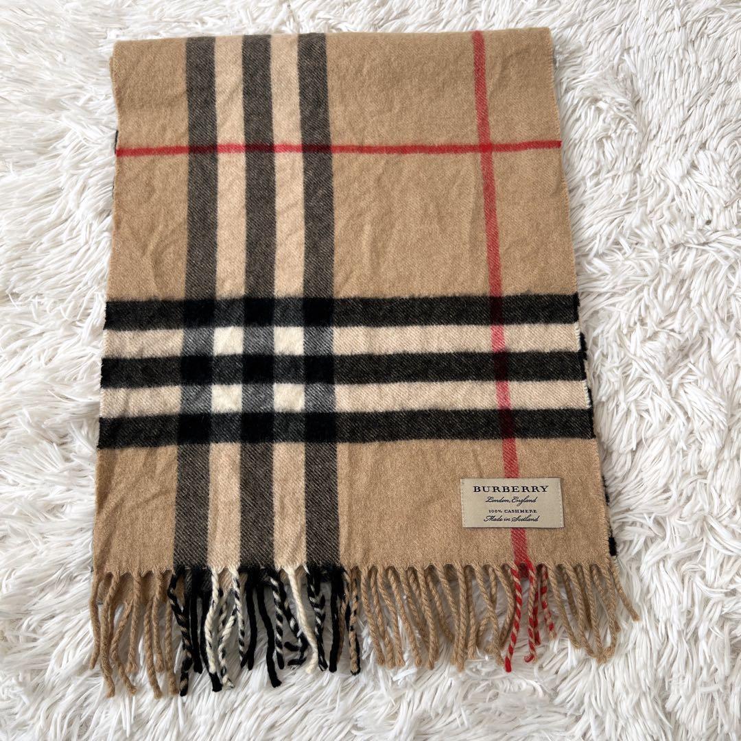 【現行】BURBERRY バーバリー　マフラー　カシミア100 メガチェック