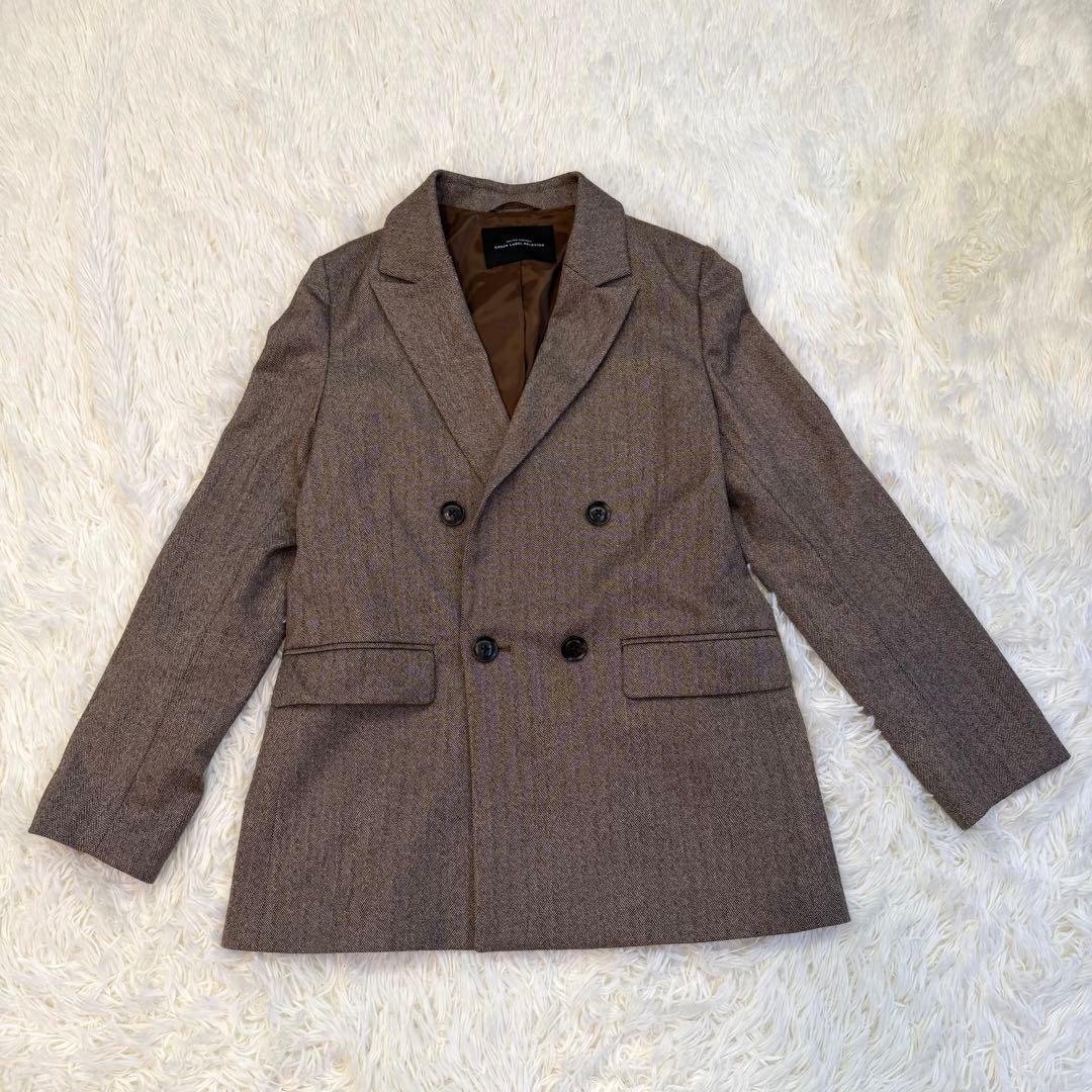 新品✨グリーンレーベルリラクシング ヘリンボーンダブルテーラードジャケット