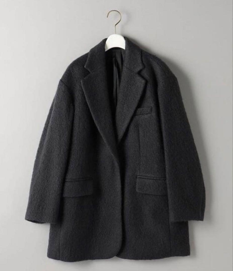 ウール×モヘヤブレンド シャギー ビッグ ジャケット