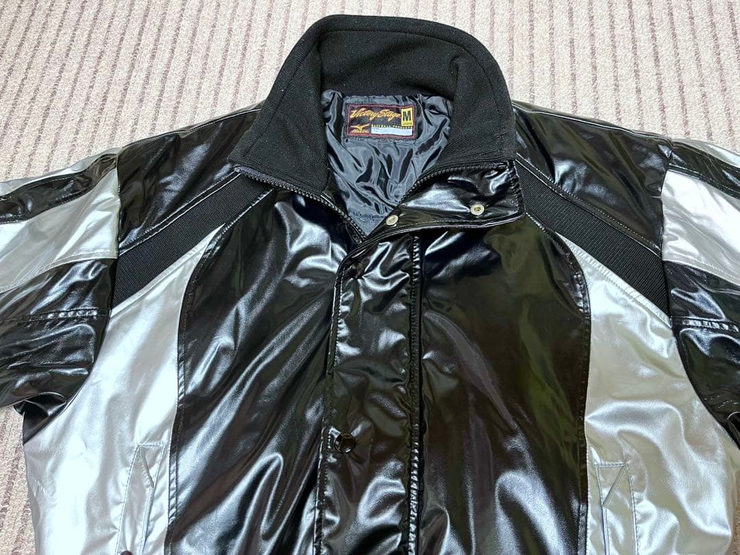 MIZUNO 高校野球部 グランドコート グラコン ジャンパー 黒＆銀 光沢