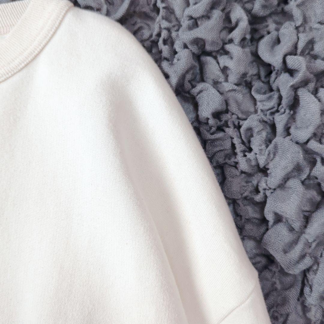 快晴堂 3飛び裏起毛 無地 Girl’sトレーナー 生成り 大きめ