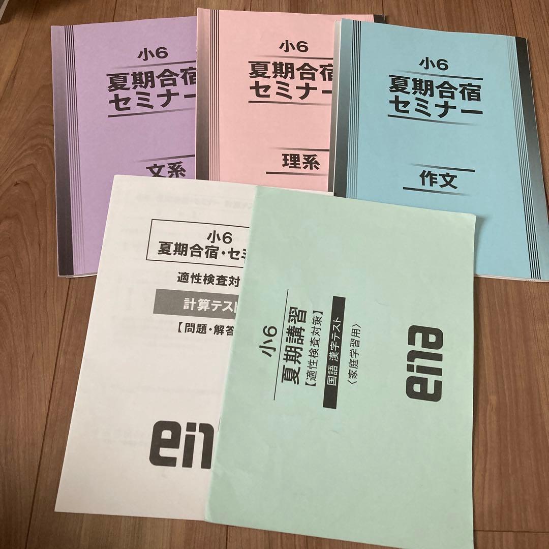 エナ小6本科一年分、季節講習、合宿、日々学、テスト一年分。