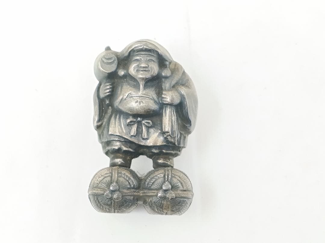 純銀製 大黒天　大黒様　約82g　高村光雲 作品原型案／原型製作者 川本吉蔵