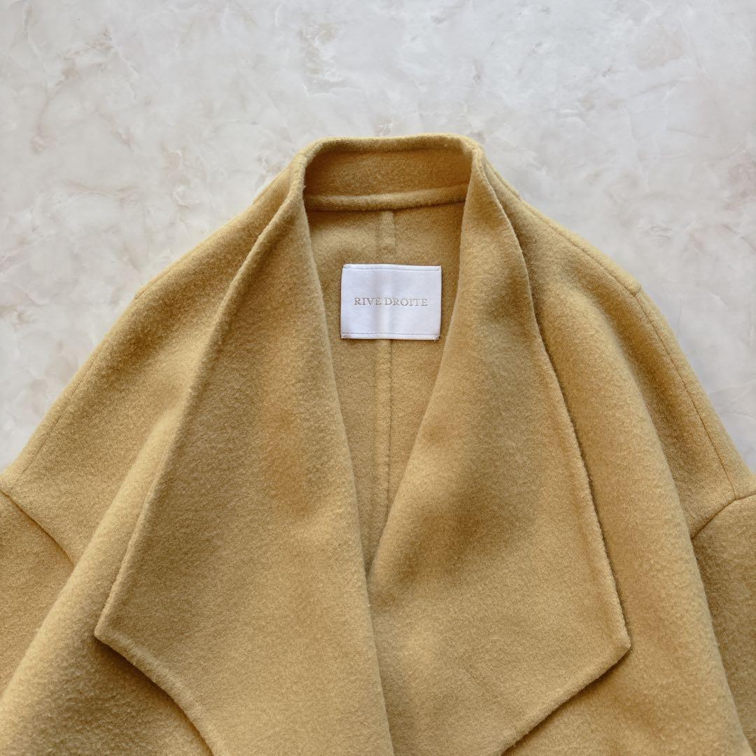 定価4万 リヴドロワ ダブルモッサミドルリバーコート ミドルコート　イエロー