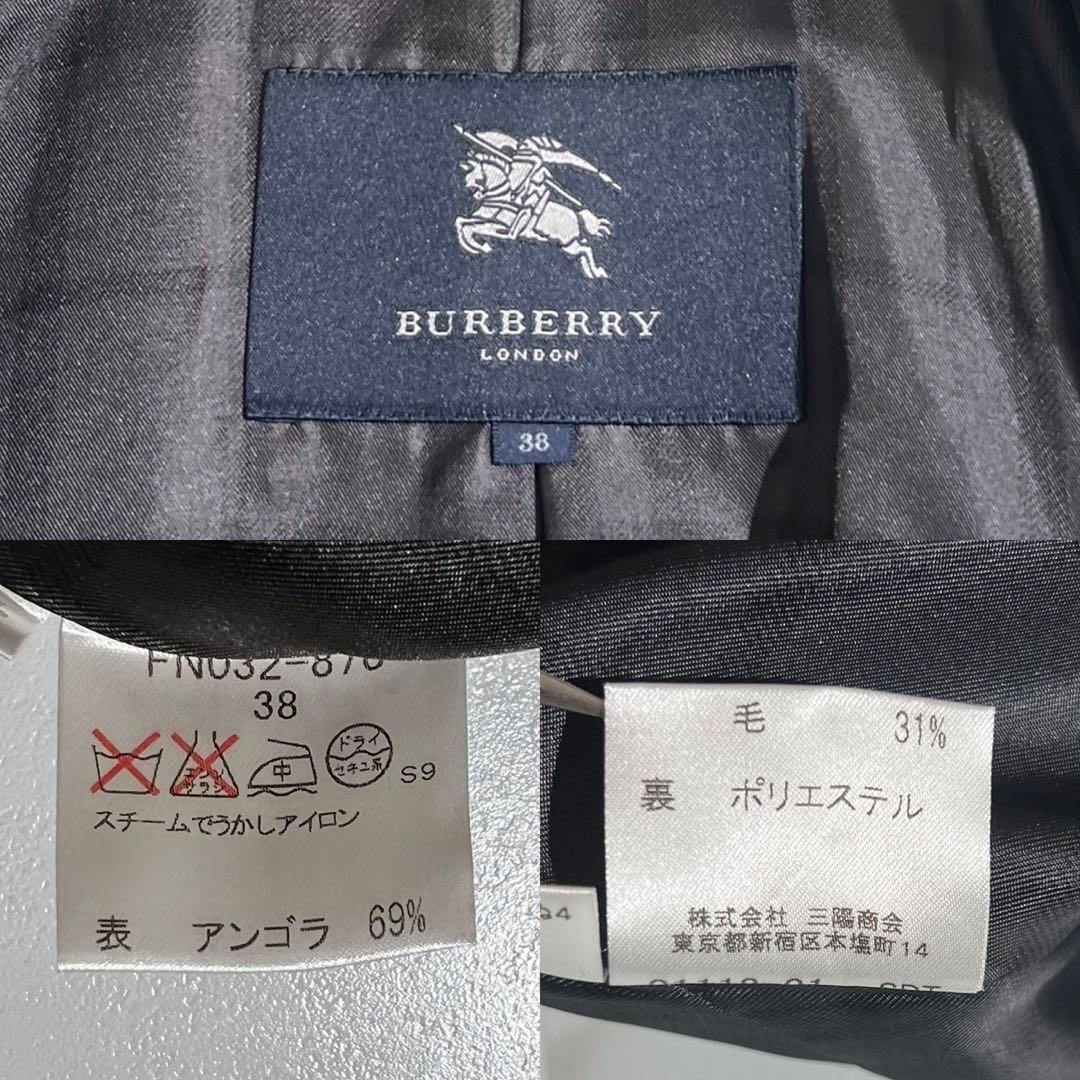 【極美品/38】バーバリーロンドン ステンカラ―コート ノバチェック アンゴラ