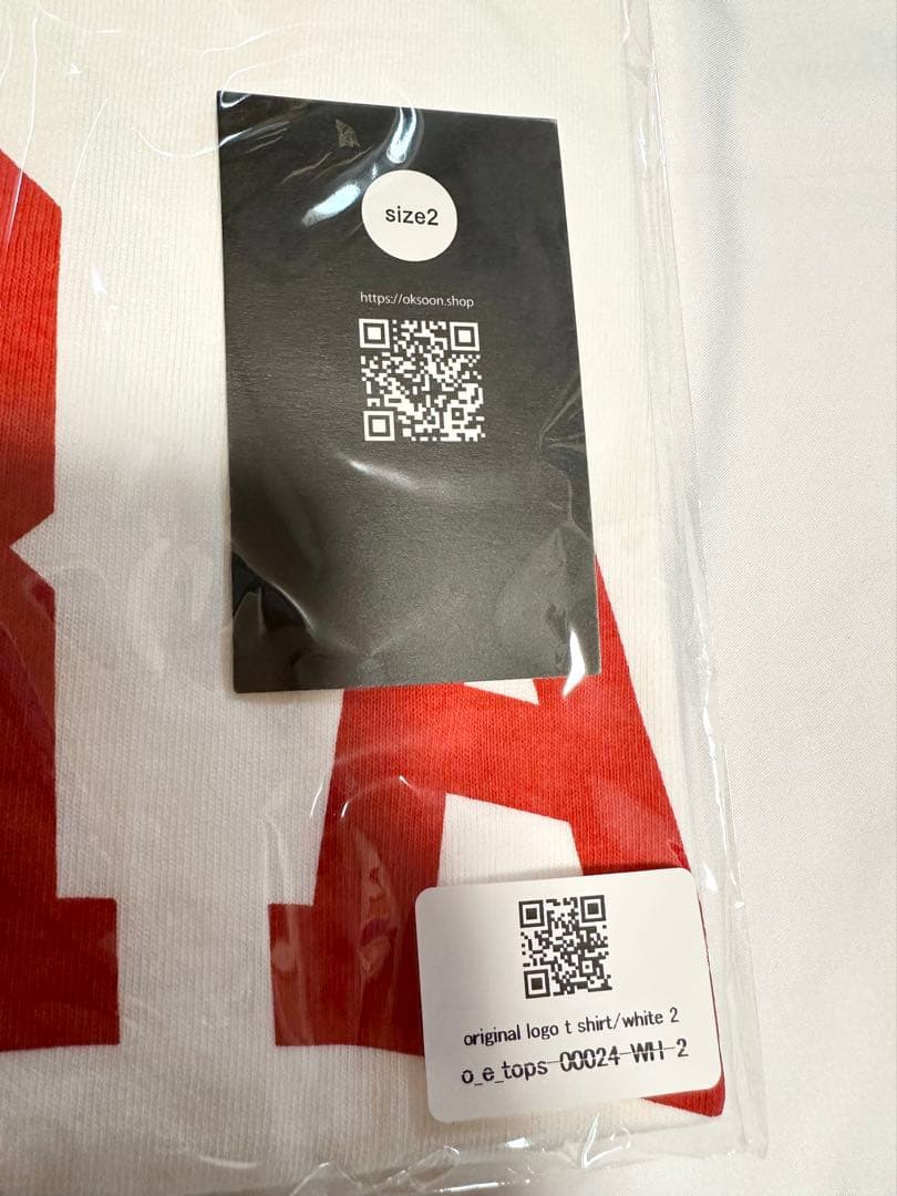 【未開封品】ok.soon オクスン　オリジナルロゴTシャツ　ホワイト　サイズ2