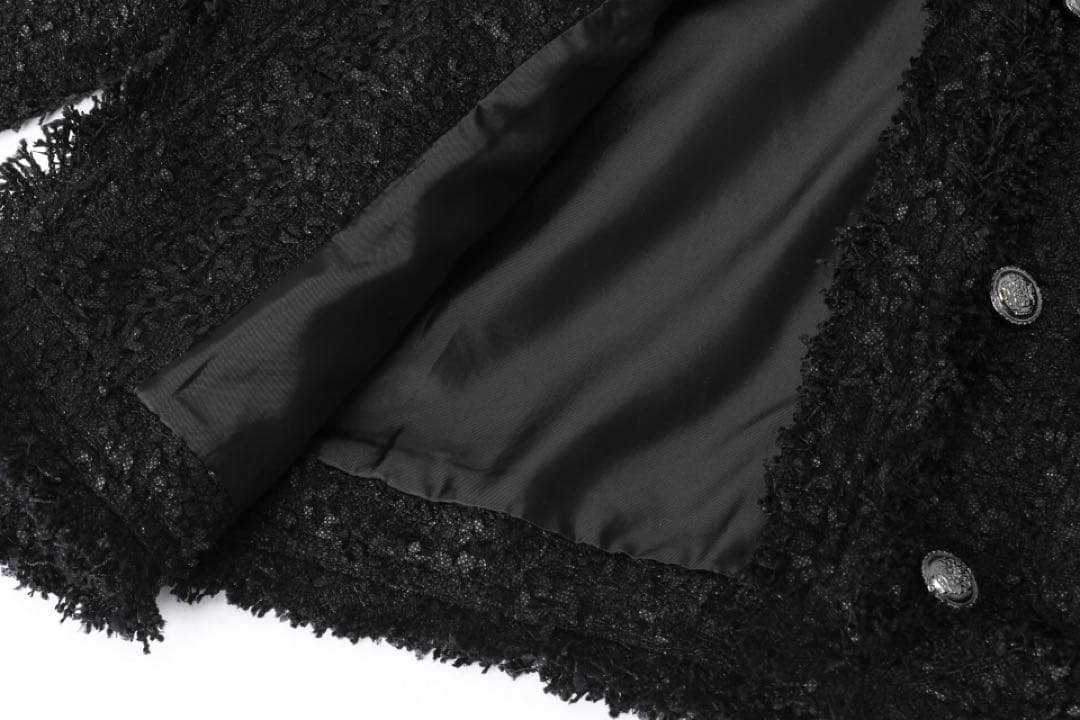 【定価2.7万円/新品未使用タグ付】KHAKIPOINT ツイードジャケット 黒