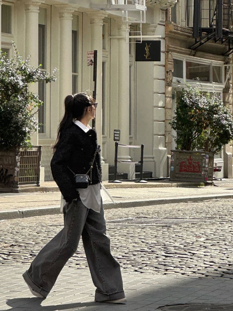 【定価2.7万円/新品未使用タグ付】KHAKIPOINT ツイードジャケット 黒