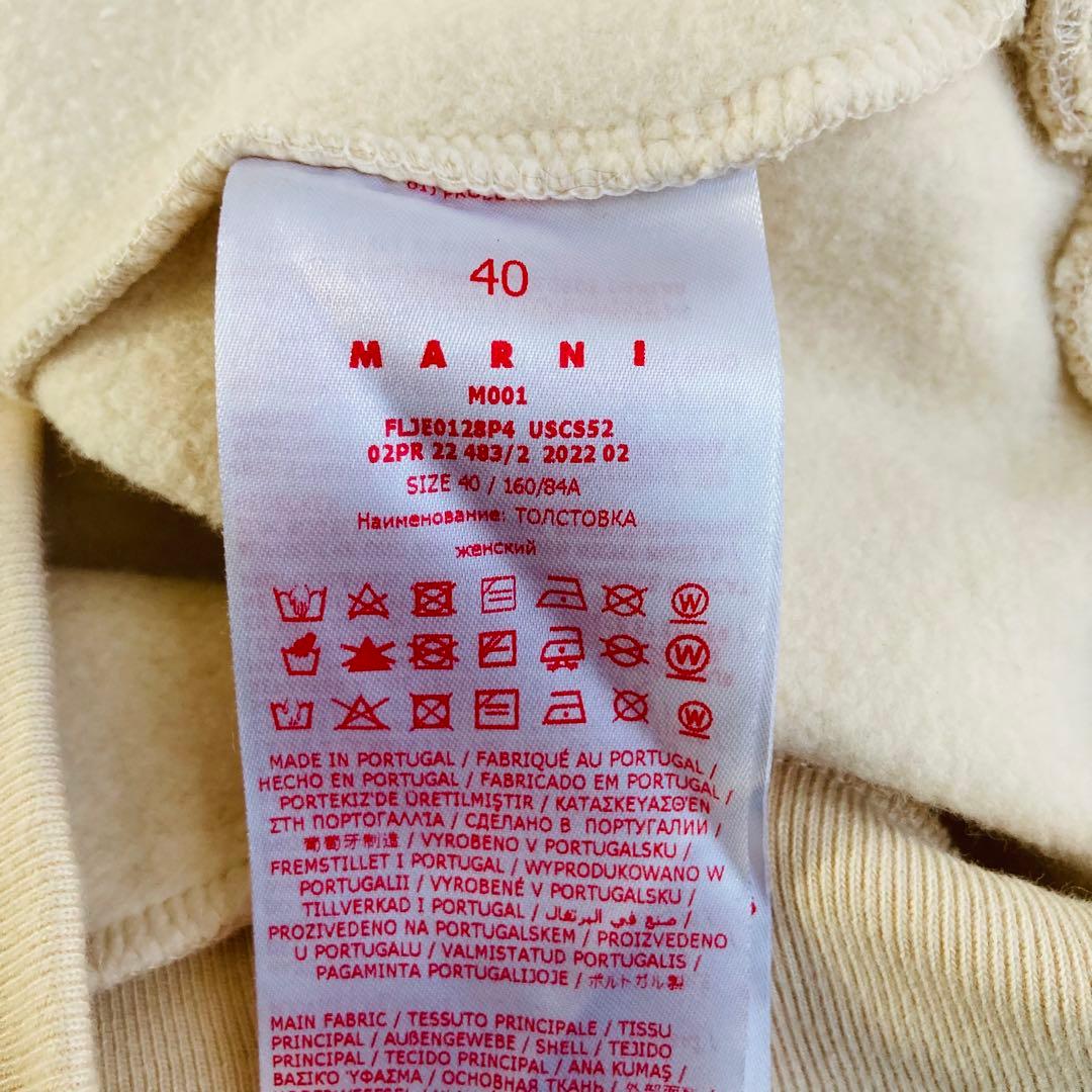 MARNI マルニ　トレーナー　ベージュ　グリーン　ロゴ　長袖　L スウェット