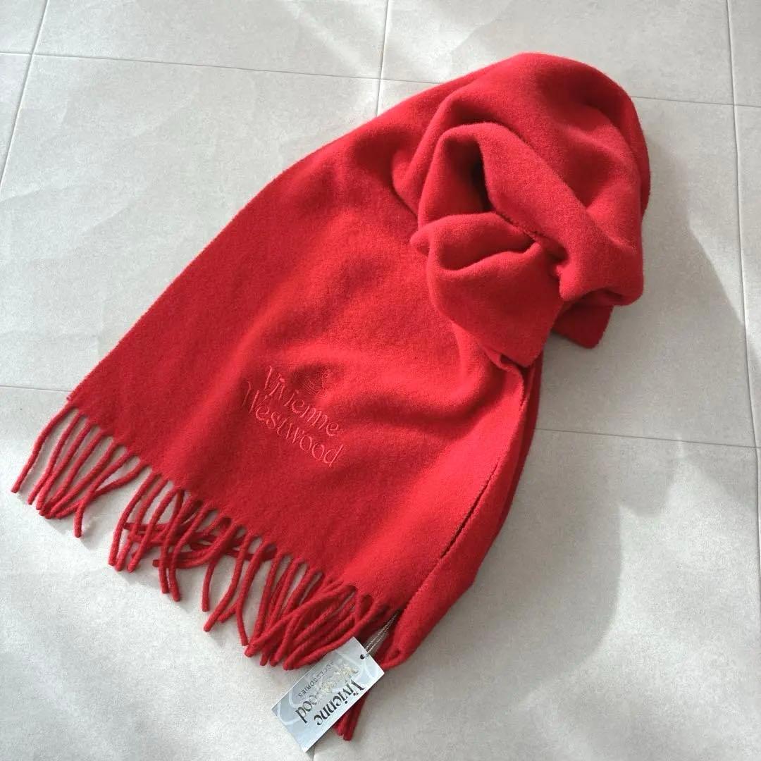 新品 ヴィヴィアンウエストウッド♡ウール マフラー オーブ 刺繍 イタリア製