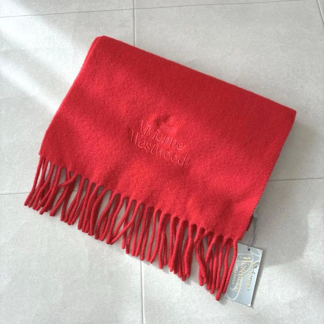 新品 ヴィヴィアンウエストウッド♡ウール マフラー オーブ 刺繍 イタリア製
