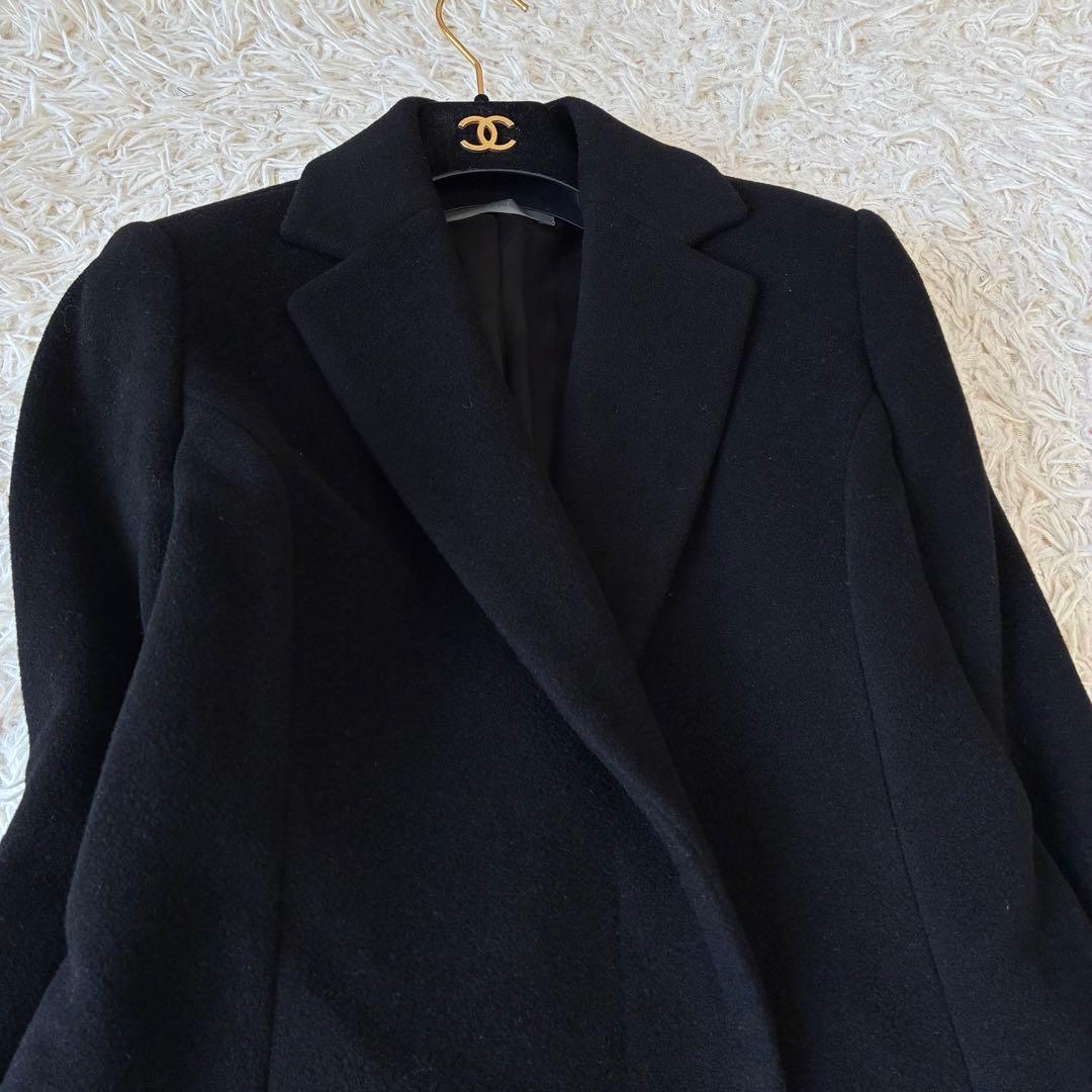 セオリーリュクス カシミヤ100% ロングチェスターコート ブラック