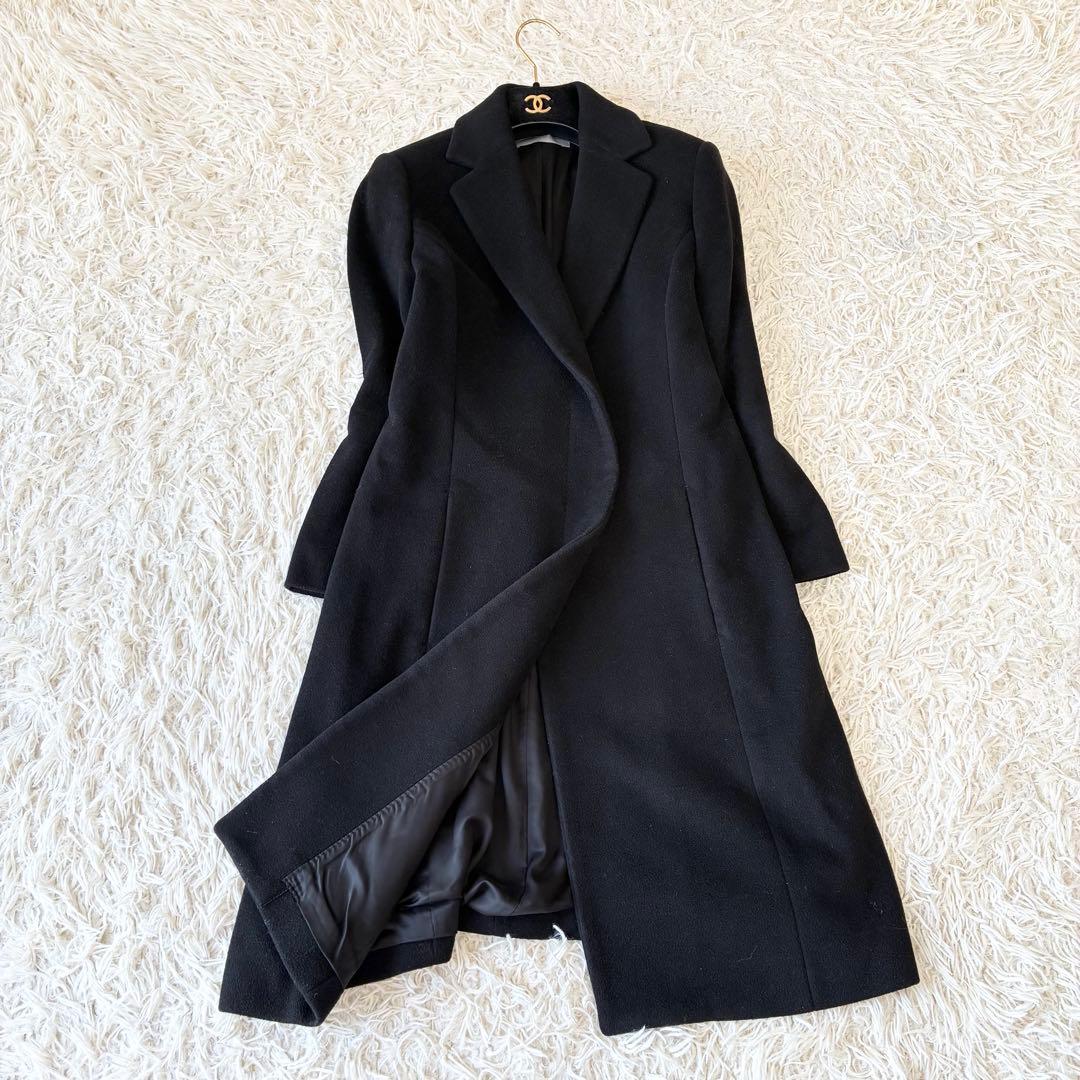 セオリーリュクス カシミヤ100% ロングチェスターコート ブラック