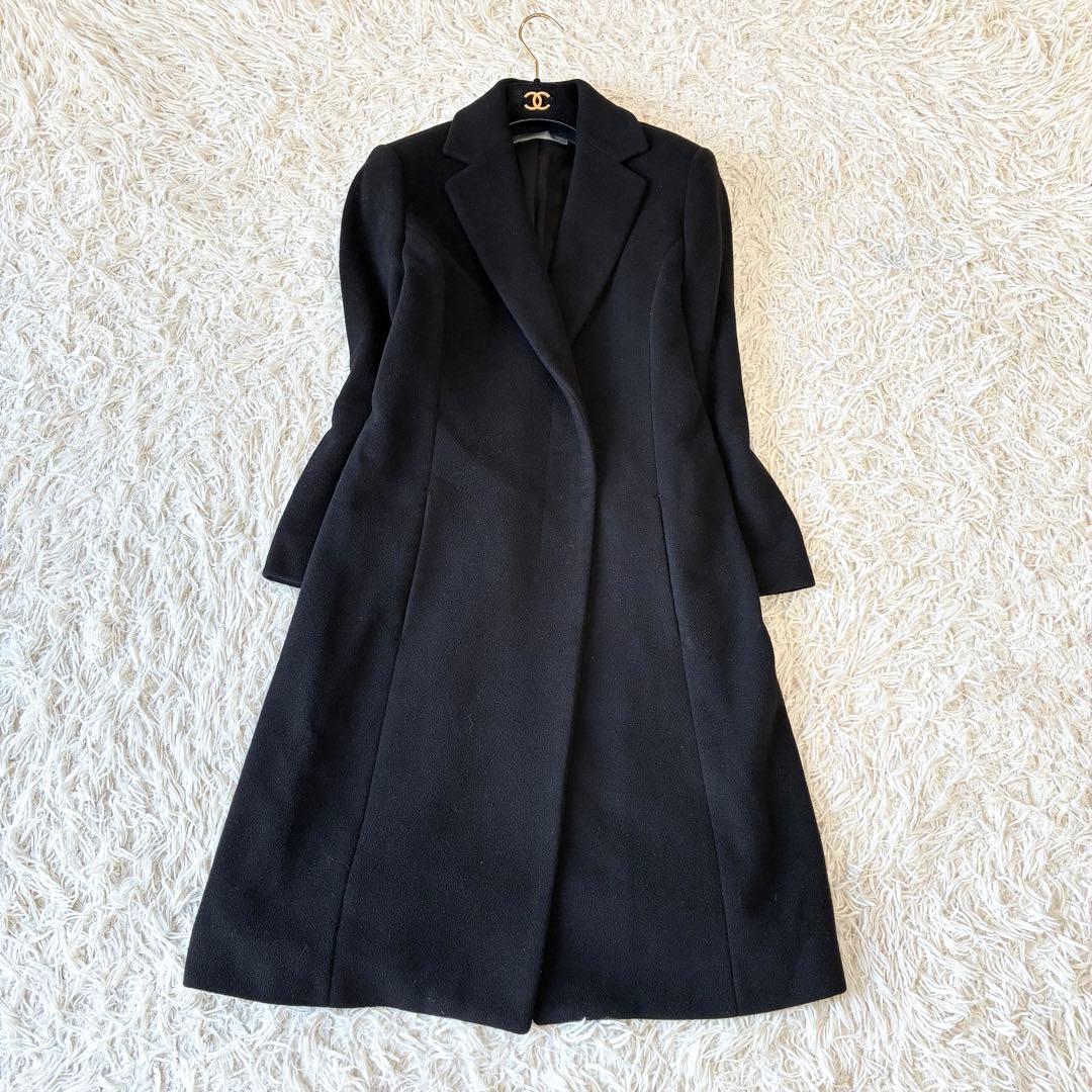 セオリーリュクス カシミヤ100% ロングチェスターコート ブラック